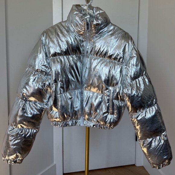 other Jackets & Blazers - Metallic Silver Puffer Jacket